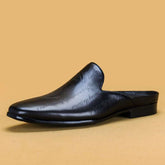 Italian Luxury Men's Slippers Genuine Leather Slip-On Loafers - Acapparelstore